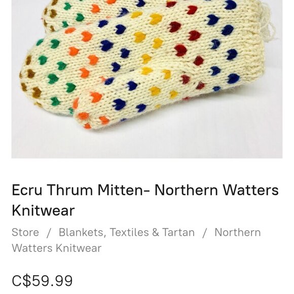Ecru Thrum Mittens Brand new - Picture 2 of 4